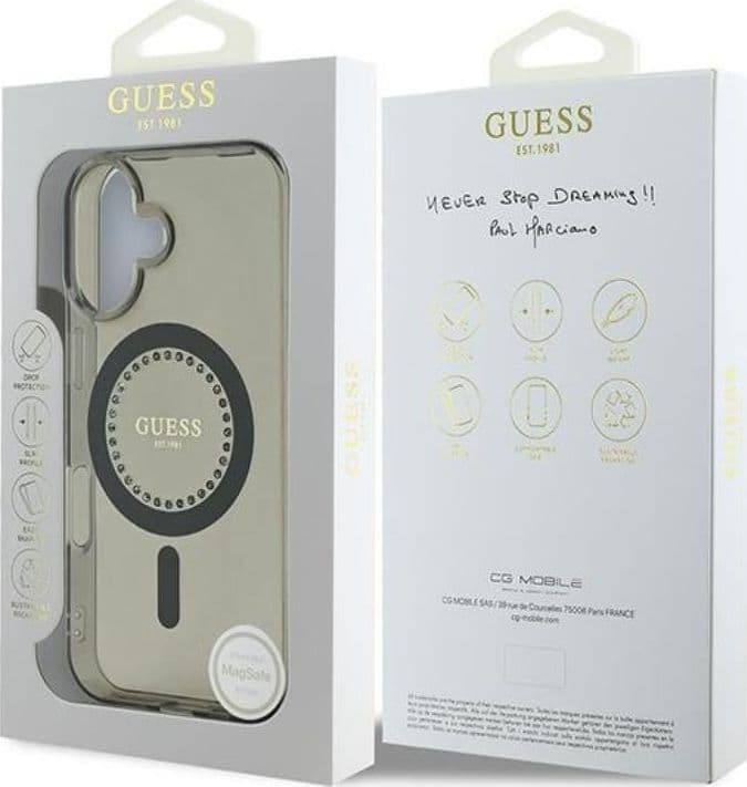 Guess IML Rhinestones MagSafe - Case for iPhone 16 Plus (Black) - 8