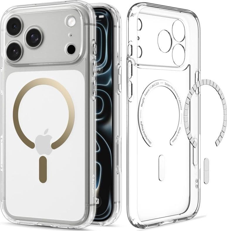 Spigen Ultra Hybrid Mag MagSafe - Case for iPhone 18 Pro Max / 17 Pro Max (Clear/Gold) - 2