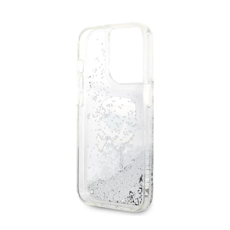 Karl Lagerfeld Liquid Glitter NFT Karl's Head - Case for iPhone 14 Pro (Silver) - 7