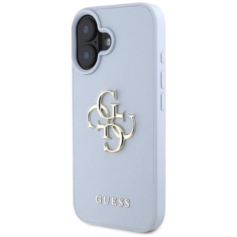 Guess Grained Big 4G Logo Small Classic Logo - Case for iPhone 16 (blue) - 2