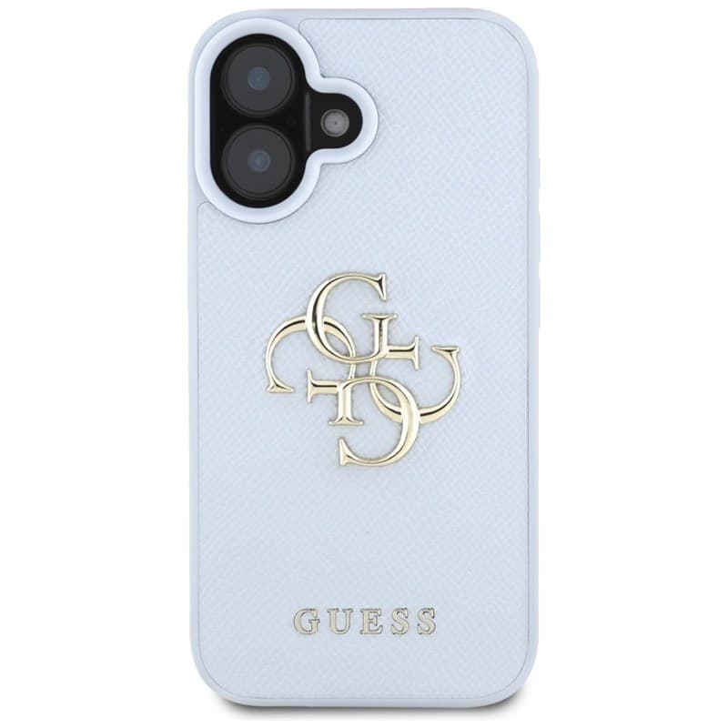 Guess Grained Big 4G Logo Small Classic Logo - Case for iPhone 16 (blue) - 3