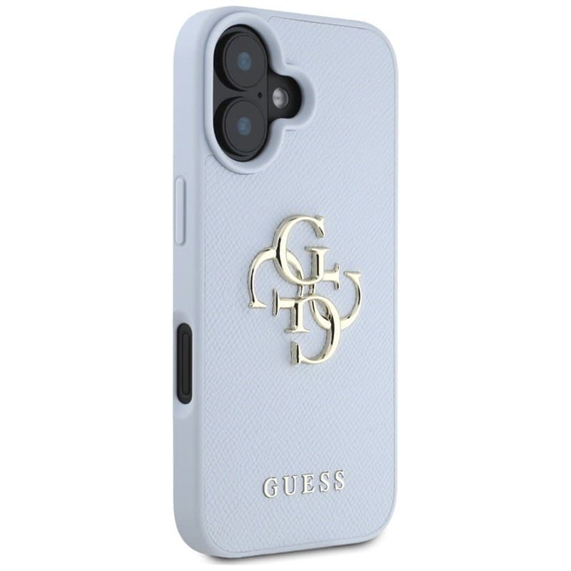 Guess Grained Big 4G Logo Small Classic Logo - Case for iPhone 16 (blue) - 4
