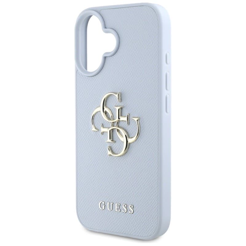 Guess Grained Big 4G Logo Small Classic Logo - Case for iPhone 16 (blue) - 6