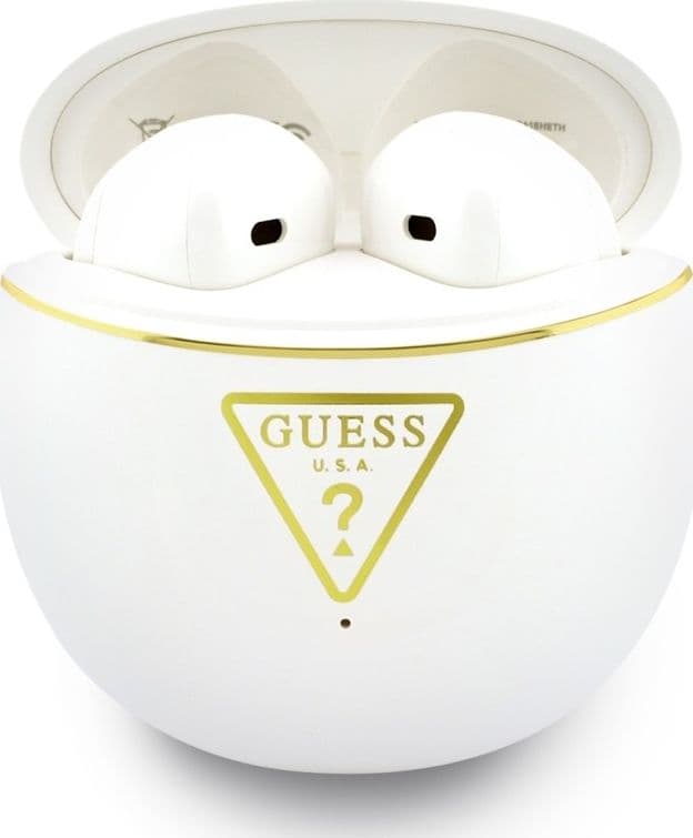 Guess Gold Line Triangle - Auricolari Bluetooth TWS + Custodia di ricarica (Bianco) - 2