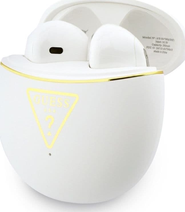 Guess Gold Line Triangle - Auricolari Bluetooth TWS + Custodia di ricarica (Bianco) - 3