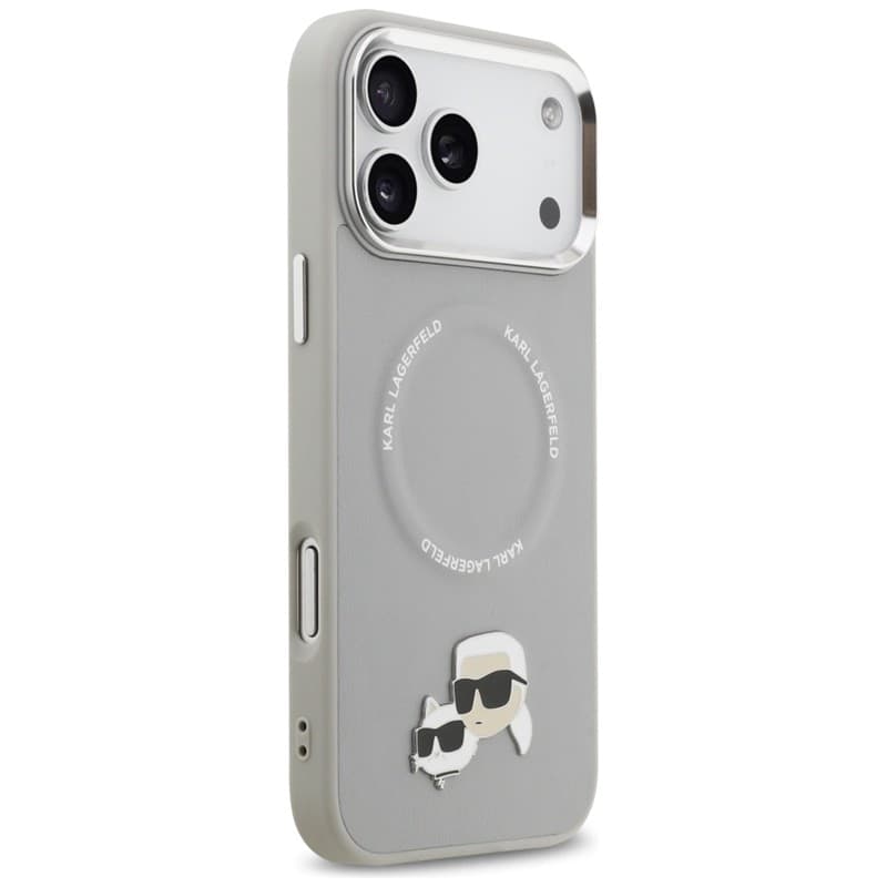 Karl Lagerfeld Karl & Choupette Pins MagSafe - Case for iPhone 17 Pro (gray) - 4