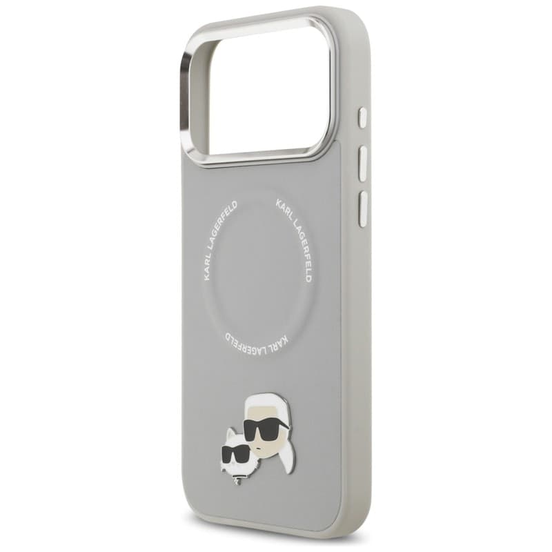 Karl Lagerfeld Karl & Choupette Pins MagSafe - Case for iPhone 17 Pro (gray) - 6