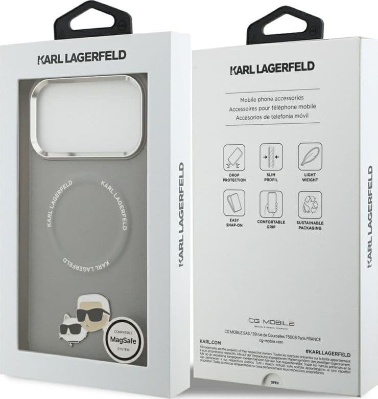 Karl Lagerfeld Karl & Choupette Pins MagSafe - Case for iPhone 17 Pro (gray) - 8
