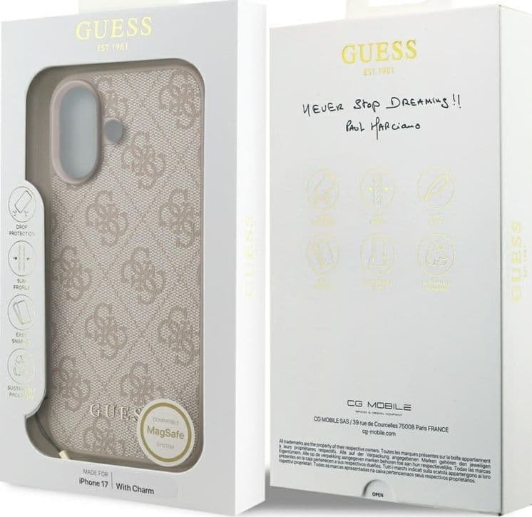 Guess 4G Charms Collection - Custodia MagSafe per iPhone 17 (Rosa) - 7