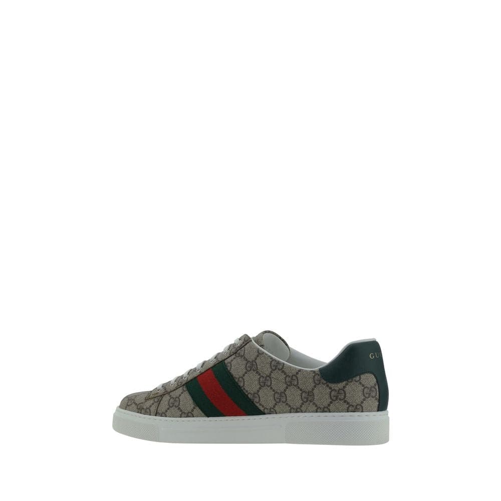 Gucci Beige Fabric Low Top Sneakers - 3