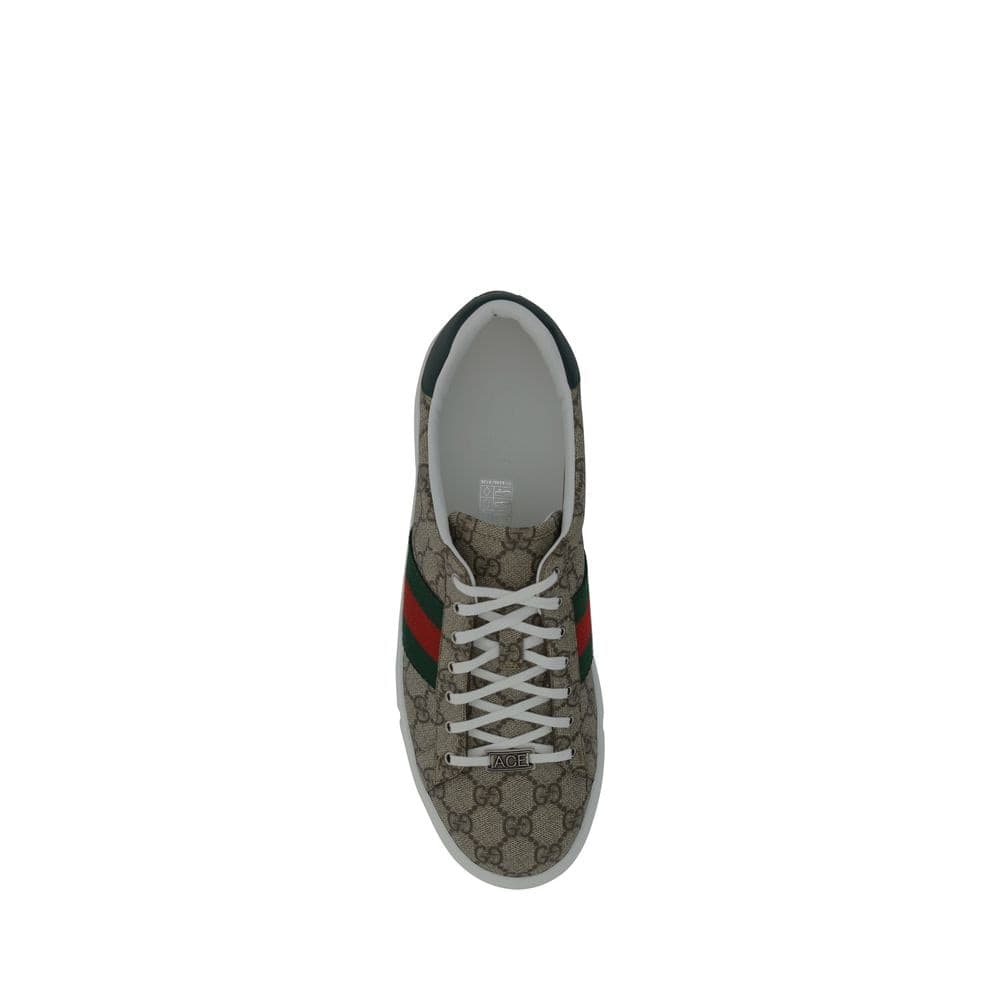 Gucci Beige Fabric Low Top Sneakers - 4
