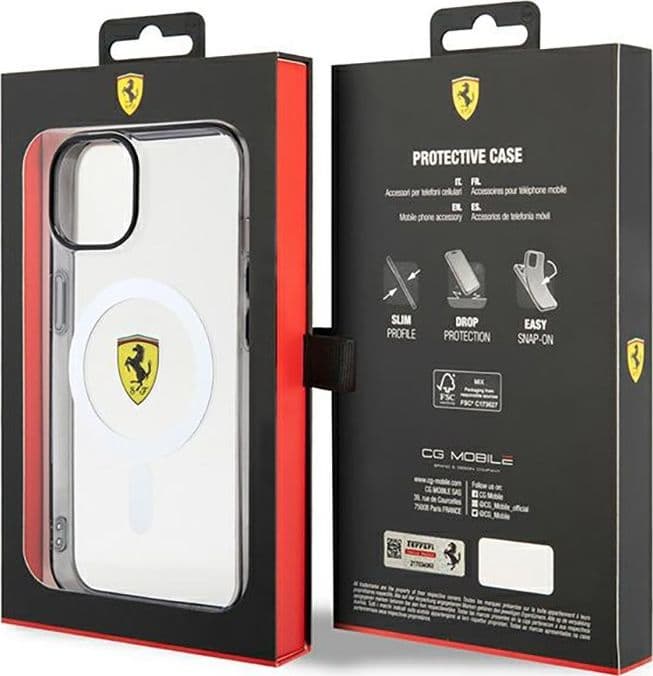 Ferrari Outline Magsafe - Case for iPhone 14 Plus (Transparent) - 8