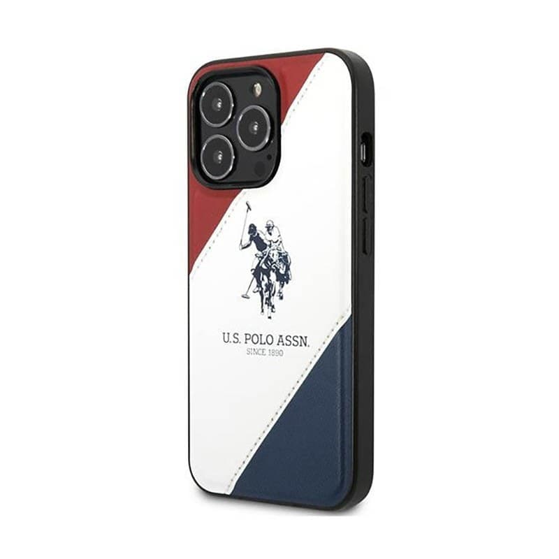 US Polo Assn Tricolor Embossed - Case for iPhone 14 Pro (White) - 2