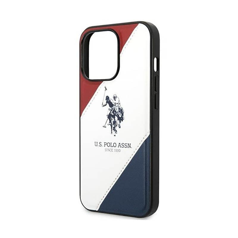 US Polo Assn Tricolor Embossed - Case for iPhone 14 Pro (White) - 6