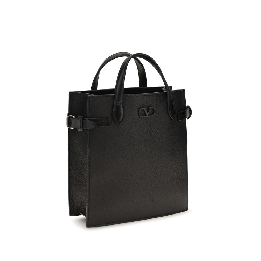 Valentino Garavani Black Calf Leather Bos Taurus Handbag - 2