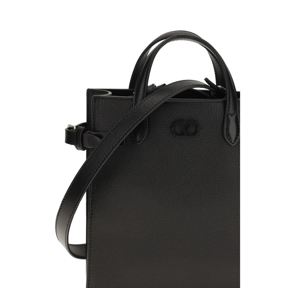 Valentino Garavani Black Calf Leather Bos Taurus Handbag - 4