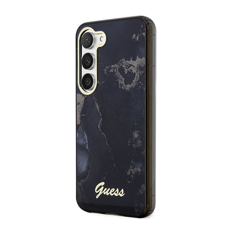 Guess Golden Marble Collection - Case for Samsung Galaxy S23+ (Black) - 2