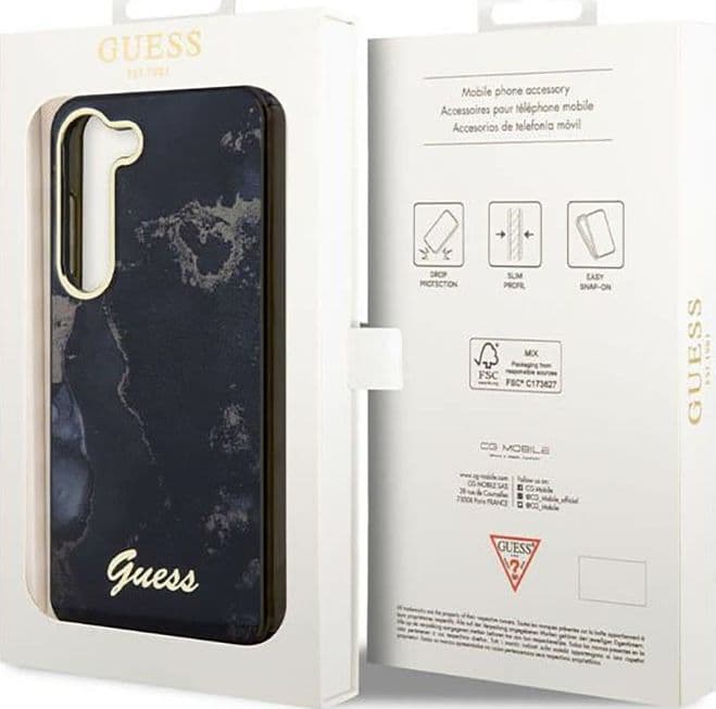 Guess Golden Marble Collection - Case for Samsung Galaxy S23+ (Black) - 8