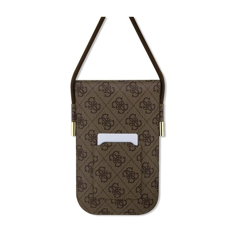 Guess 4G Metal Script Logo - Handbag crossbody for phone (brown) - 2