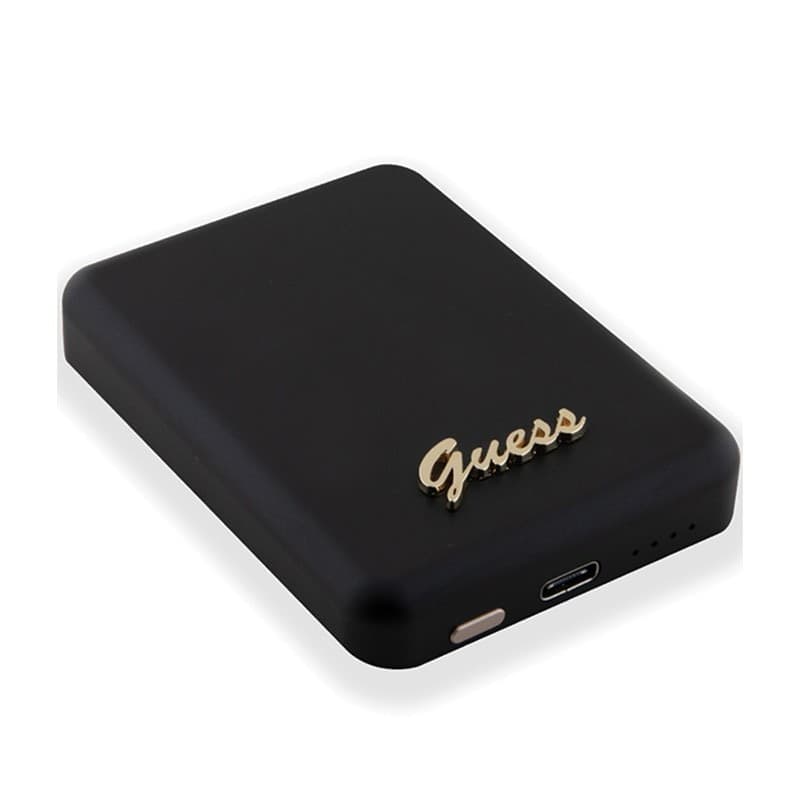 Guess Metal Script Logo MagSafe - 3,000 mAh 5W MagSafe induction power bank (black) - 4