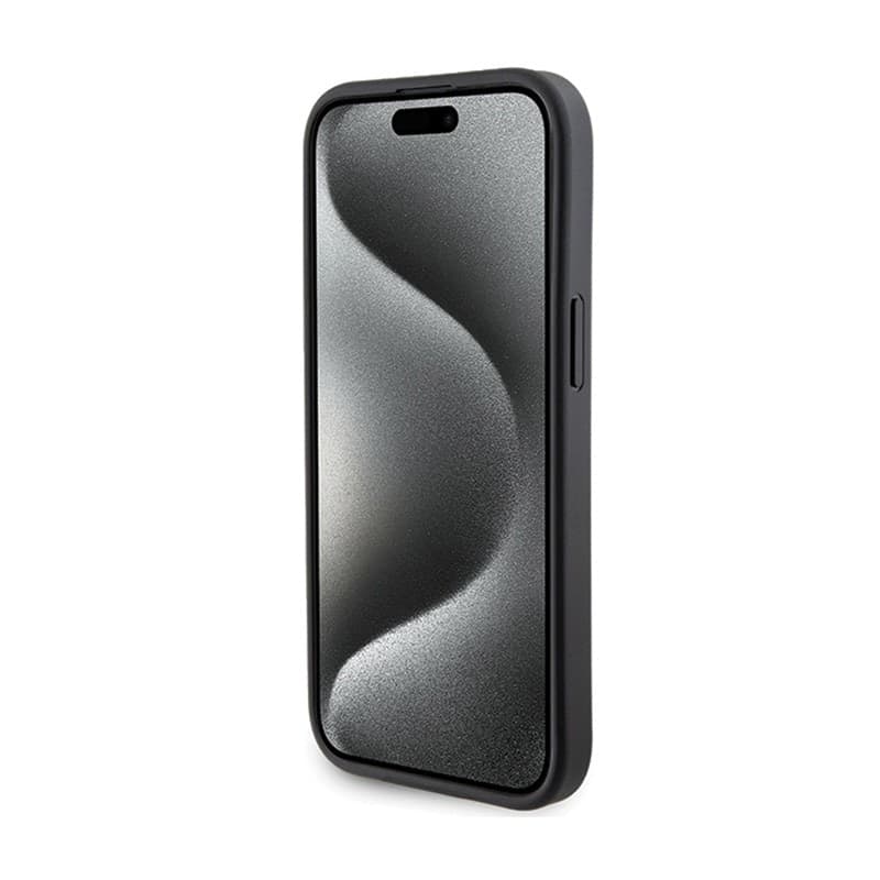 Karl Lagerfeld Gripstand Saffiano Karl & Choupette Pins - iPhone 15 Case (Black) - 5