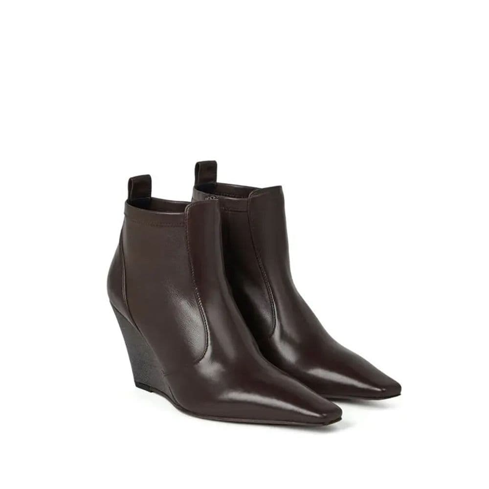 Brunello Cucinelli Brown Leather Ankle Boots - 2