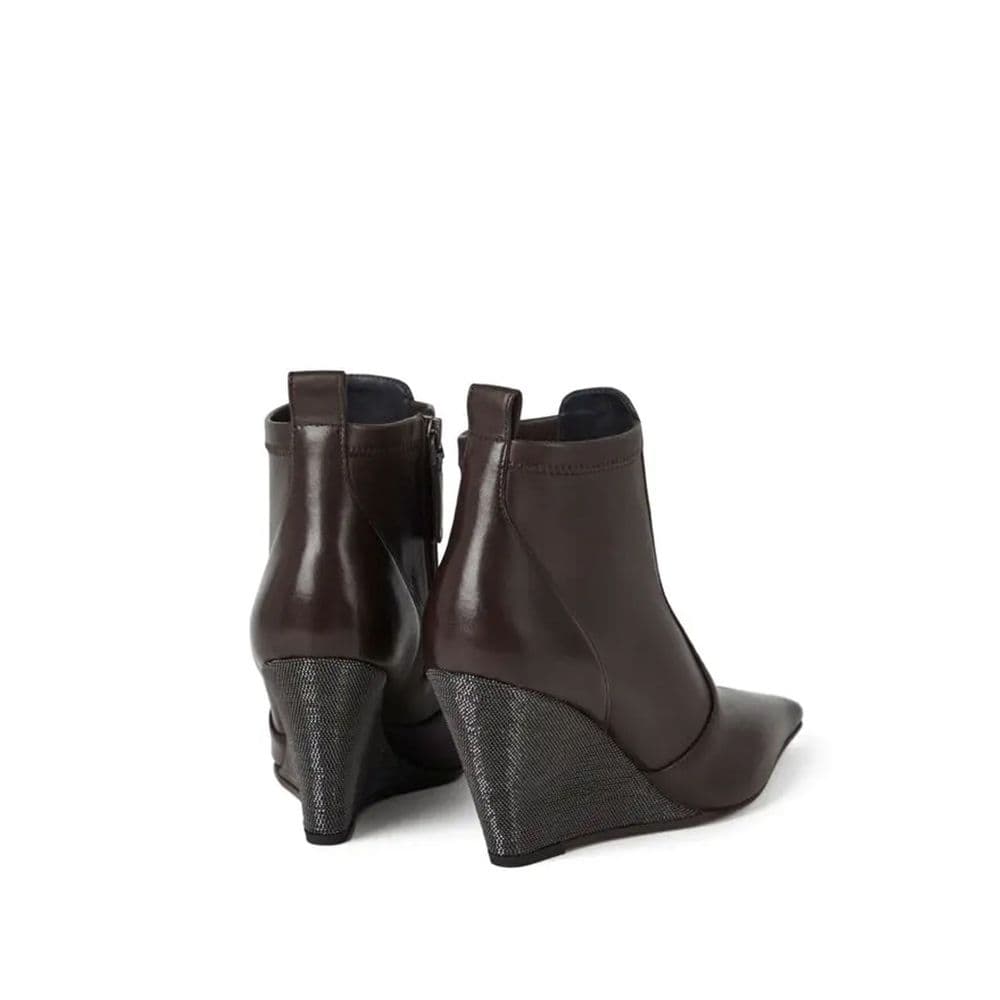 Brunello Cucinelli Brown Leather Ankle Boots - 3