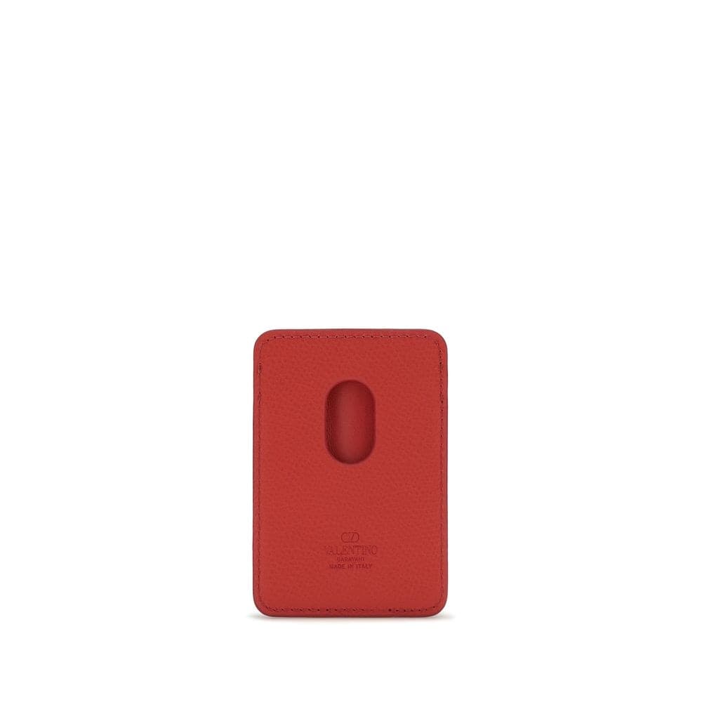 Valentino Garavani Red Calf Leather Bos Taurus Wallet - 2