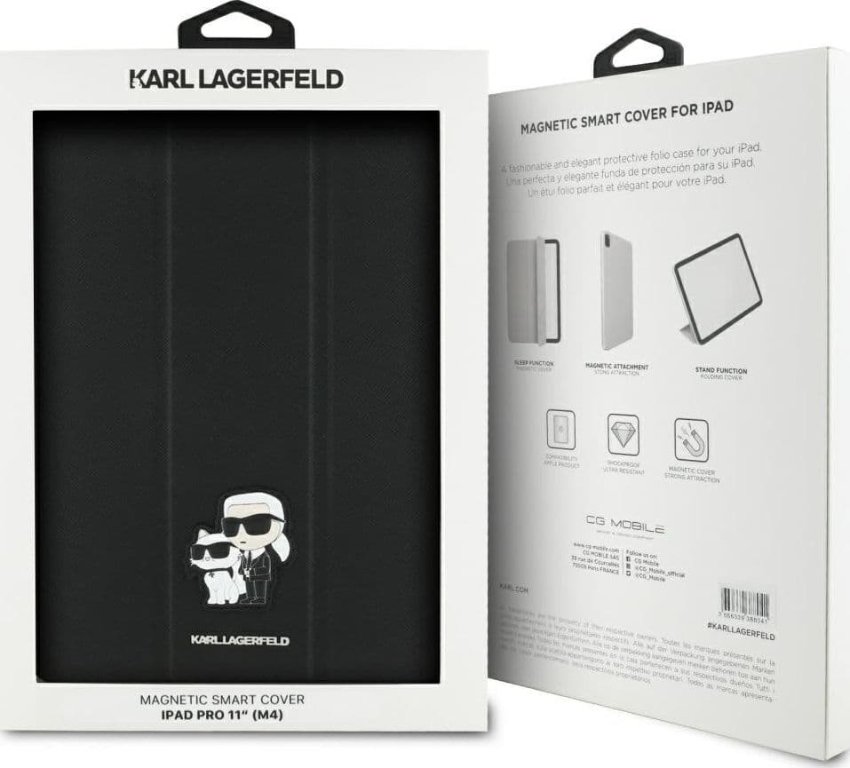 Karl Lagerfeld Book Cover Saffiano Magnetic Karl & Choupette - Case iPad Pro 11" M4 (2024) (black) - 8