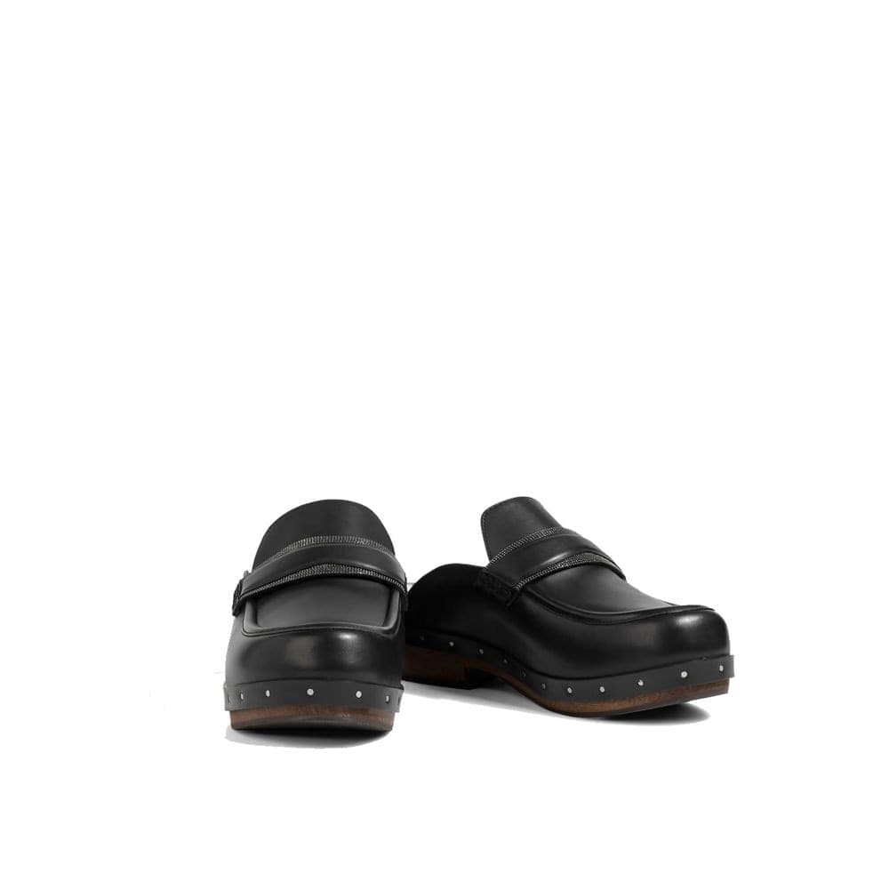 Brunello Cucinelli Black Leather Mules - 2