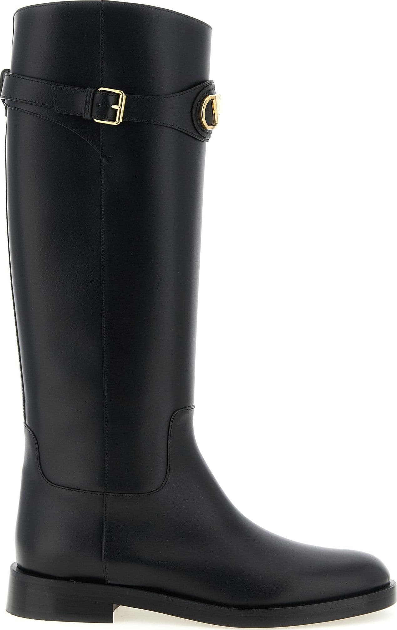 Valentino Garavani Black Calfskin Over The Knee