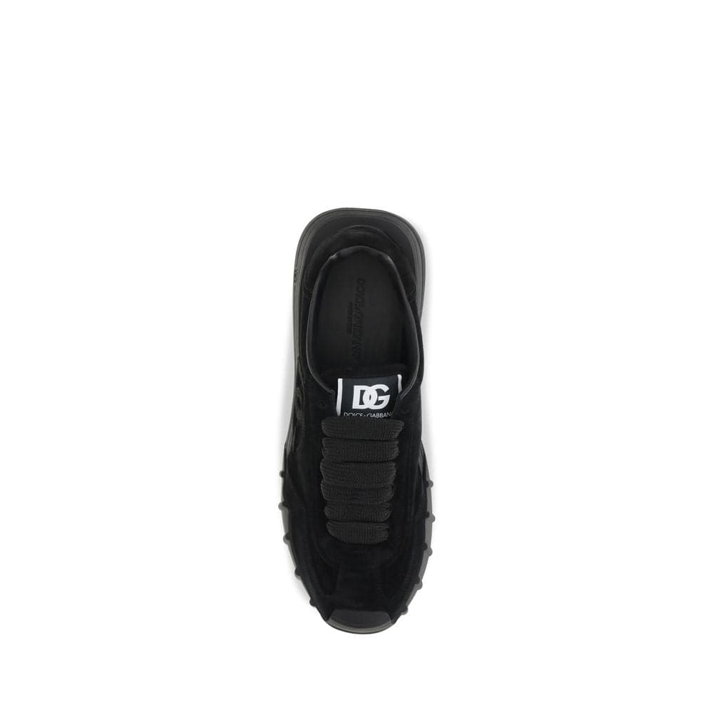 Dolce & Gabbana Black Calf Leather Bos Taurus Athletic Sneakers - 4