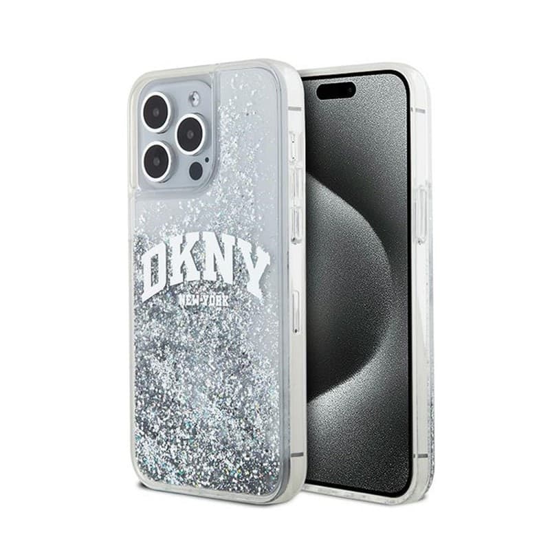 DKNY Liquid Glitter Big Logo - Case for iPhone 15 Pro Max (white)