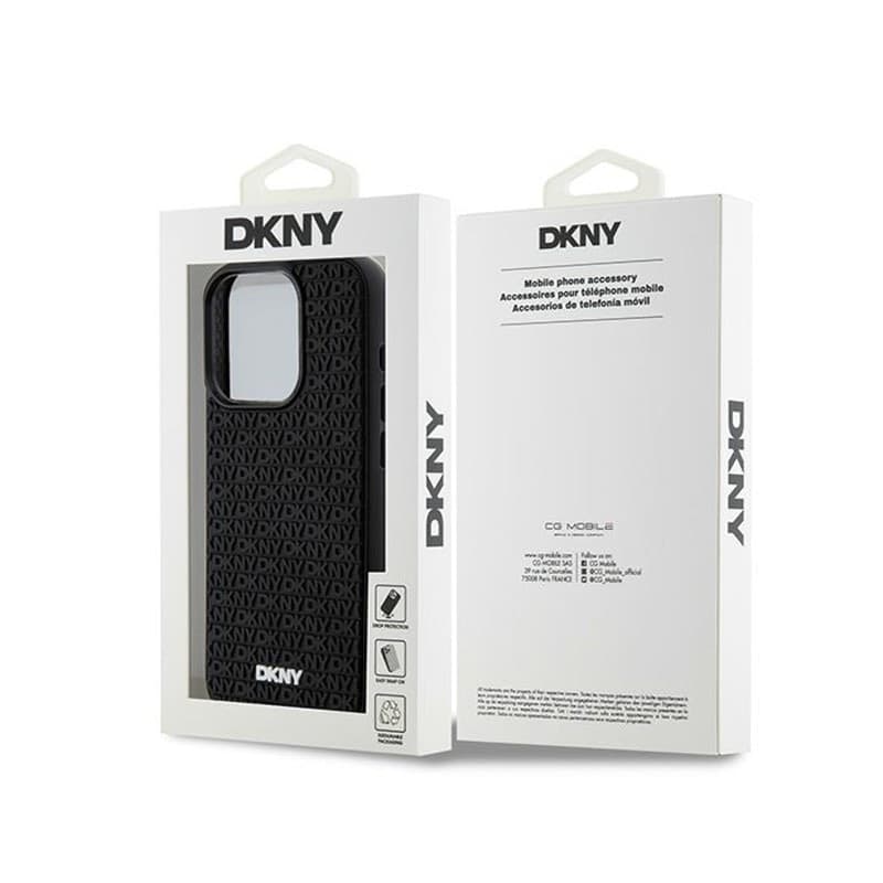 DKNY 3D Rubber Repeat Pattern - Case for iPhone 15 Pro Max (Black) - 8