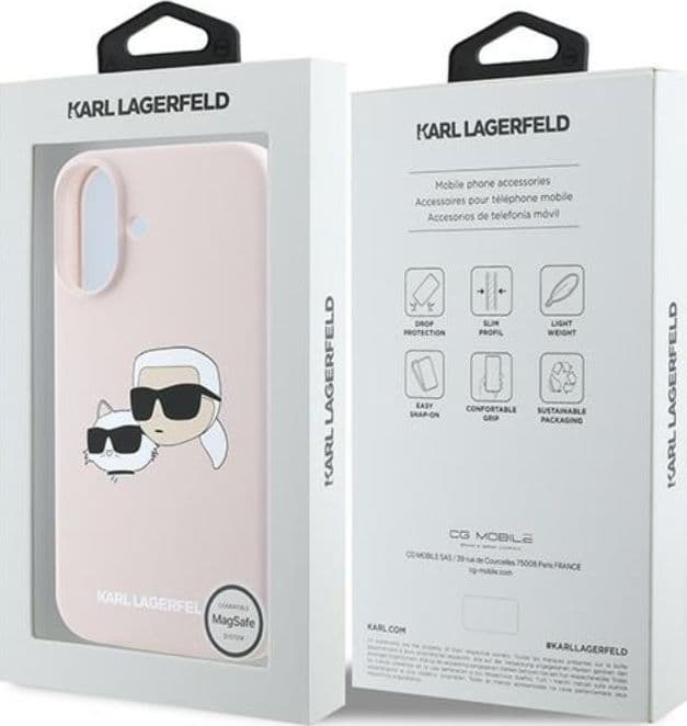 Karl Lagerfeld Silicone Double Heads Print MagSafe - Case iPhone 16 Plus (pink) - 8
