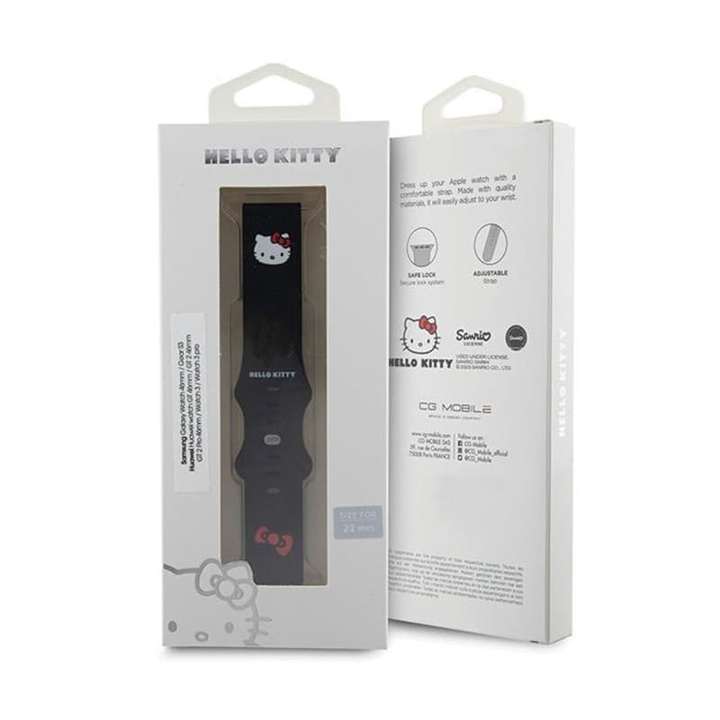 Hello Kitty Silicone Kitty Head - Universal strap for smartwatch 22 mm (black) - 4