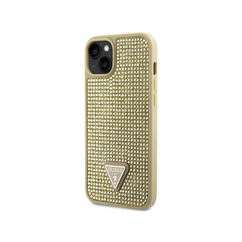 Guess Rhinestone Triangle - Case for iPhone 14 Plus (Gold) - 2