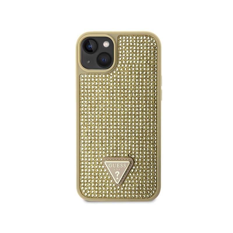 Guess Rhinestone Triangle - Case for iPhone 14 Plus (Gold) - 3