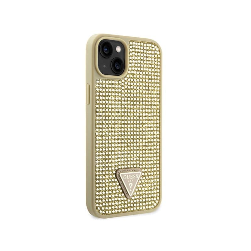 Guess Rhinestone Triangle - Case for iPhone 14 Plus (Gold) - 4