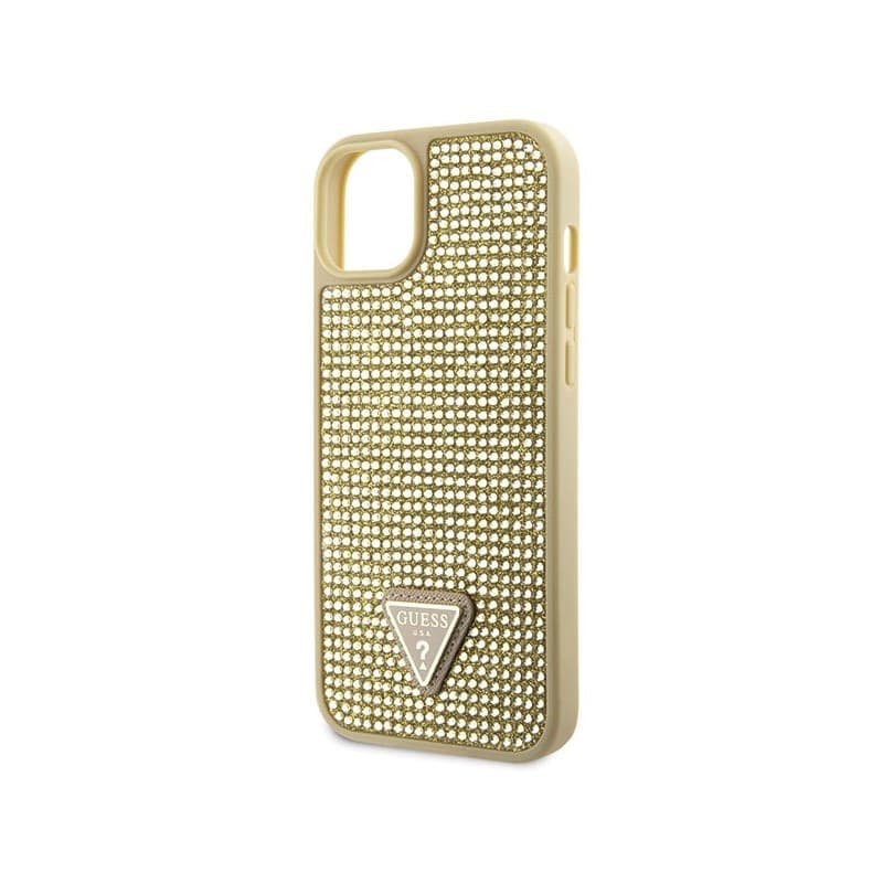 Guess Rhinestone Triangle - Case for iPhone 14 Plus (Gold) - 6