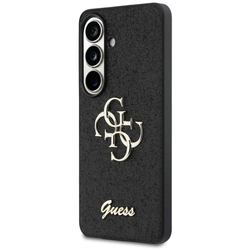 Guess Fixed Glitter Big 4G Metal Logo - Custodia per Samsung Galaxy S26 (Nero) - 2