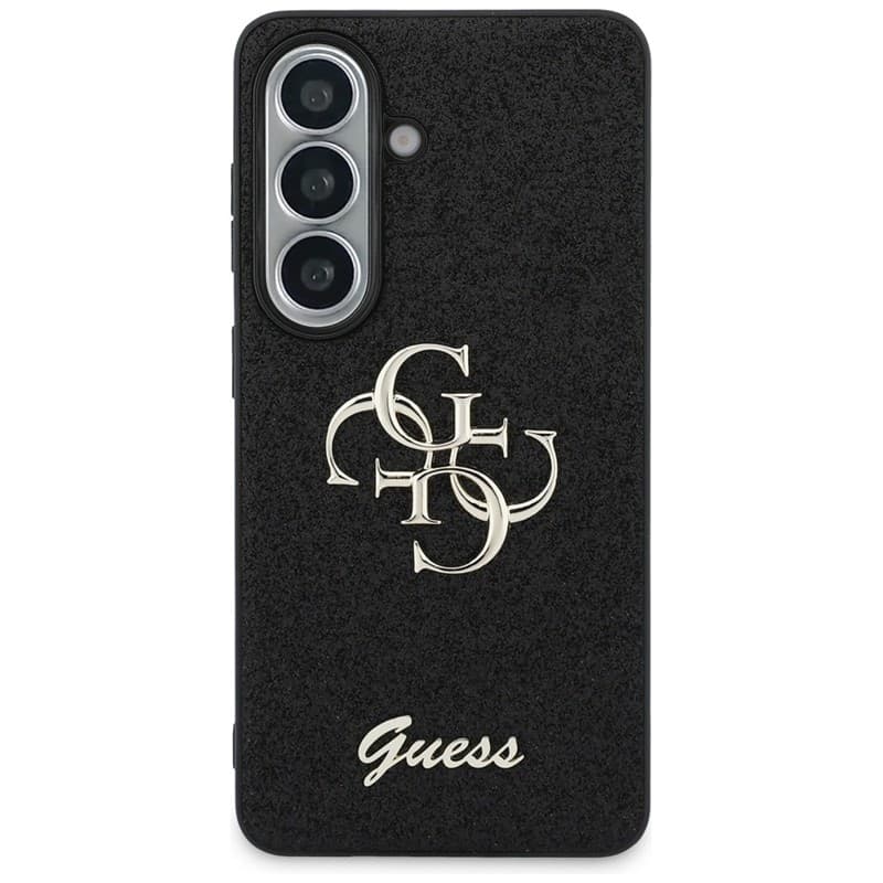 Guess Fixed Glitter Big 4G Metal Logo - Custodia per Samsung Galaxy S26 (Nero) - 3