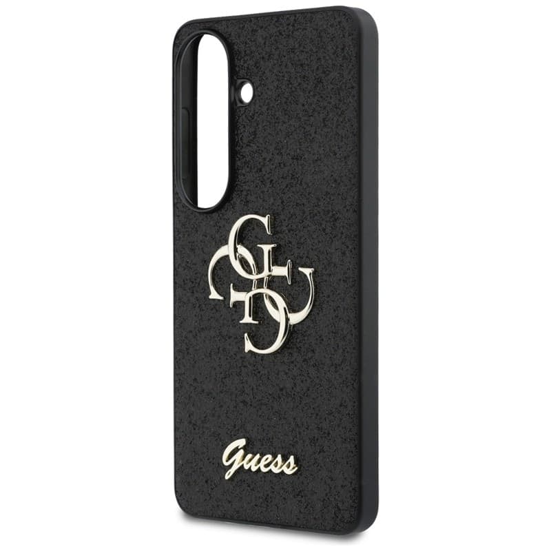 Guess Fixed Glitter Big 4G Metal Logo - Custodia per Samsung Galaxy S26 (Nero) - 6