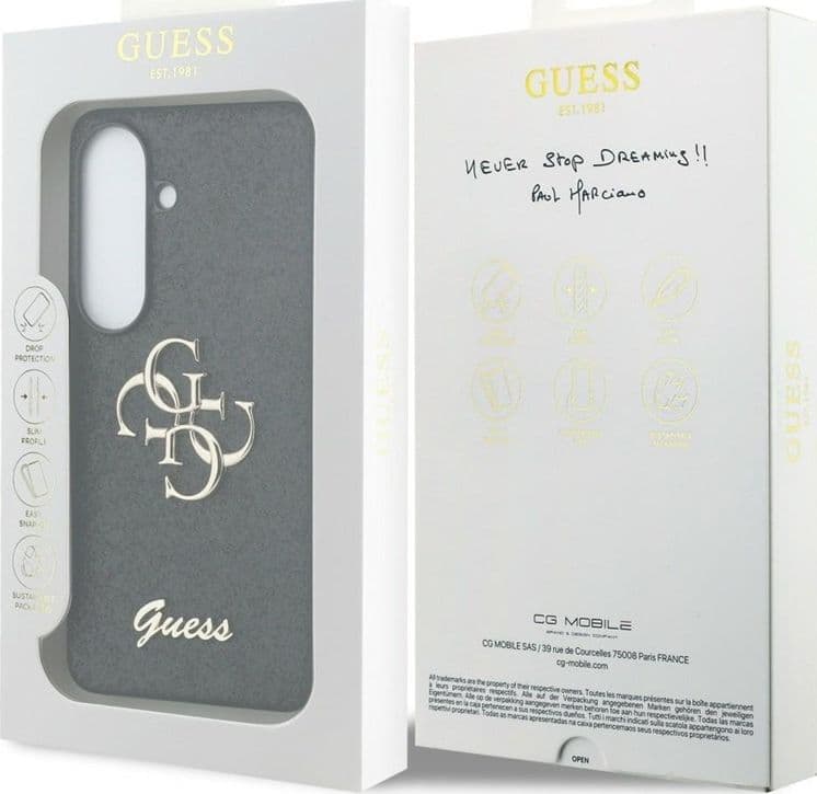 Guess Fixed Glitter Big 4G Metal Logo - Custodia per Samsung Galaxy S26 (Nero) - 8