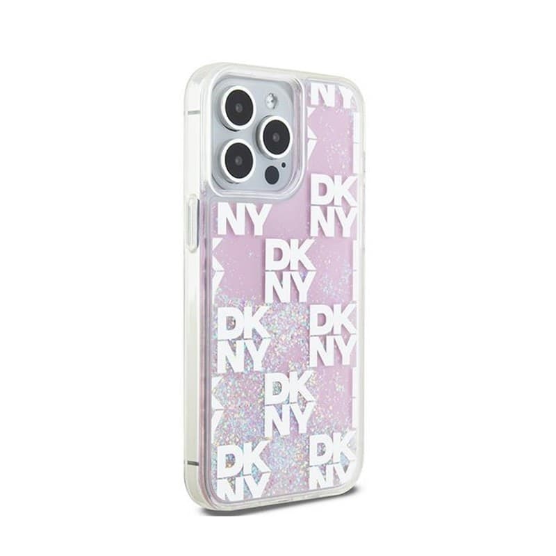 DKNY Liquid Glitter Multilogo - Case for iPhone 15 Pro Max (pink) - 4