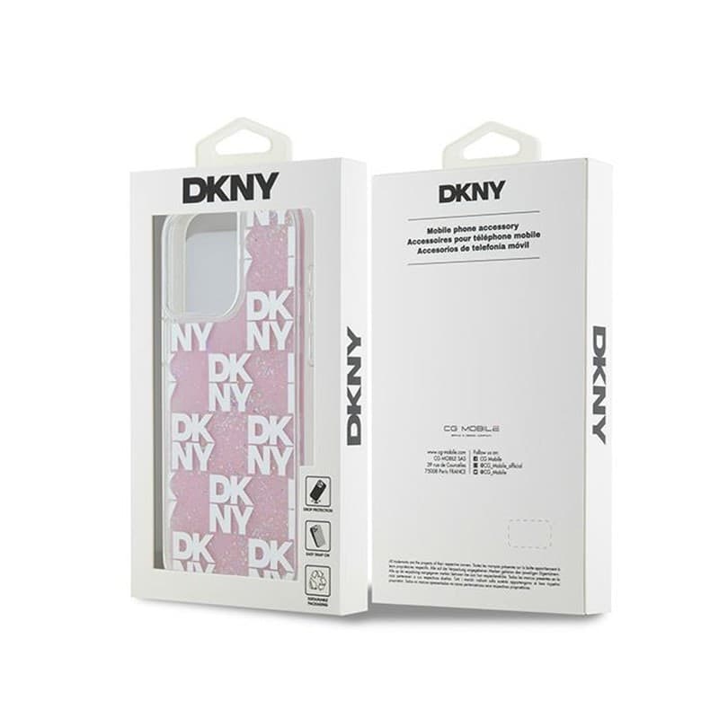 DKNY Liquid Glitter Multilogo - Case for iPhone 15 Pro Max (pink) - 8