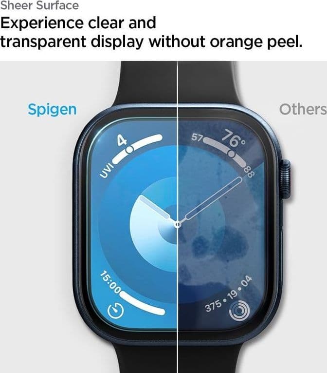 Spigen Elite Shield EZ Fit 2-Pack - Hybrid Glass Protector for Apple Watch 10 46 mm (Clear) - 8