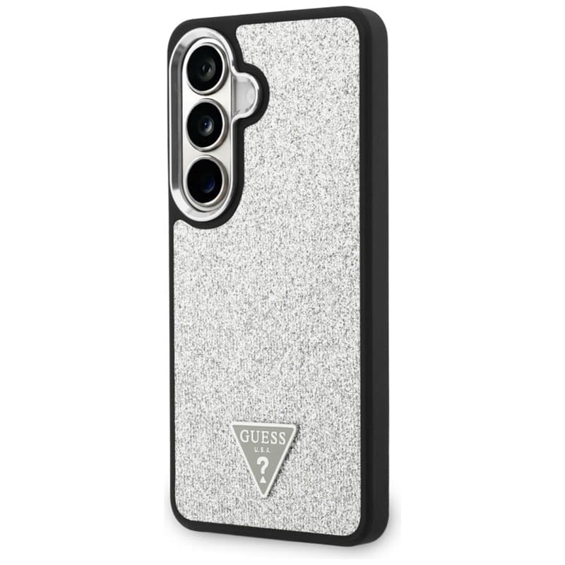 Guess Fixed Glitter Triangle MagSafe - Custodia per Samsung Galaxy S26 (Argento) - 2
