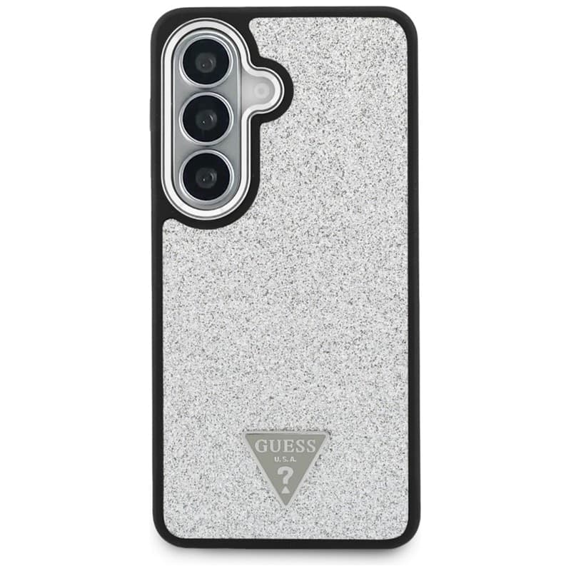 Guess Fixed Glitter Triangle MagSafe - Custodia per Samsung Galaxy S26 (Argento) - 3