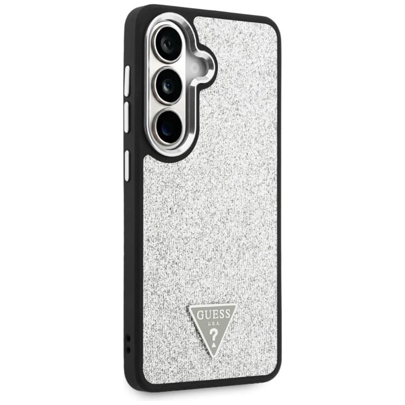 Guess Fixed Glitter Triangle MagSafe - Custodia per Samsung Galaxy S26 (Argento) - 4